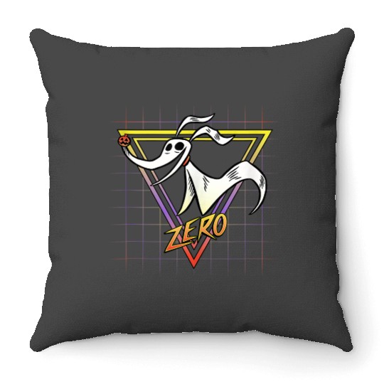 disneys Nightmare Before Christmas Zero Retro 90s Throw Pillows