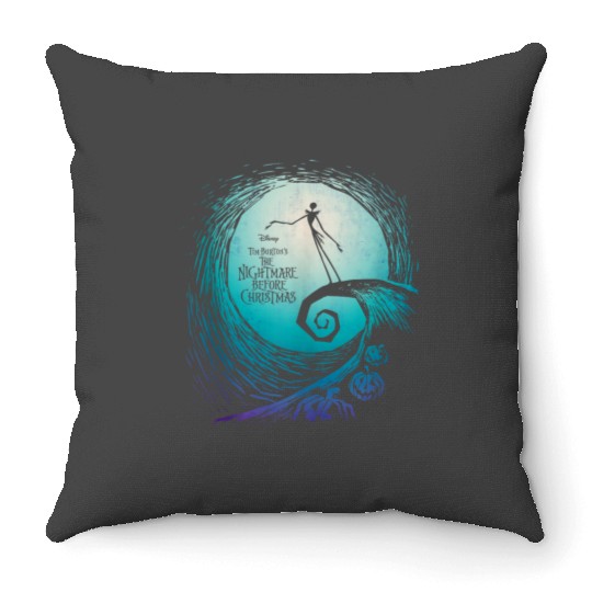 disneys Nightmare Before Christmas Jack Movie Logo Throw Pillows