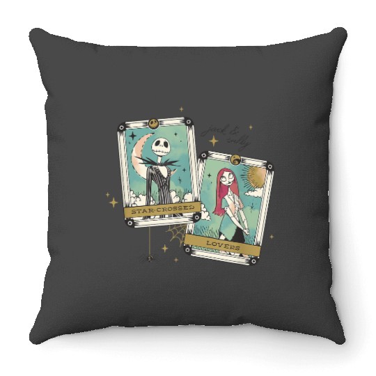 disneys The Nightmare Before Christmas Jack And Sally Tarot Throw Pillows