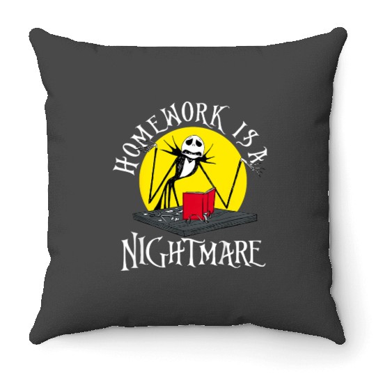 disneys Jack Skellington Homework Nightmare Throw Pillows