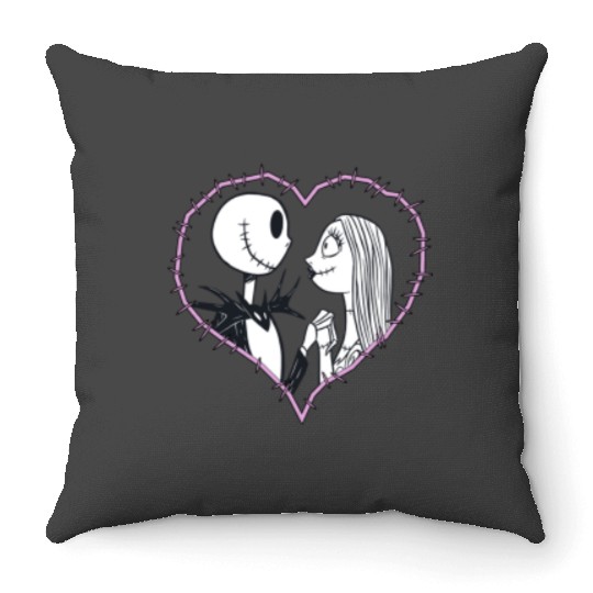 disneys The Nightmare Before Christmas Jack Sally Heart Throw Pillows