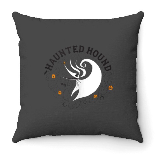 disneys Nightmare Before Christmas Halloween Zero Haunted Throw Pillows