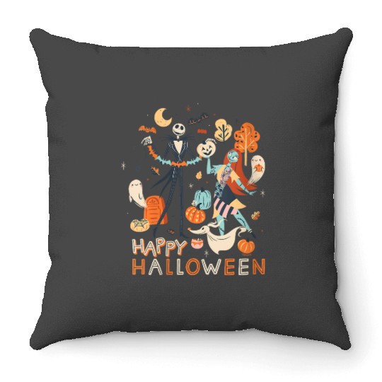 disneys The Nightmare Before Christmas Jack Sally Halloween Throw Pillows