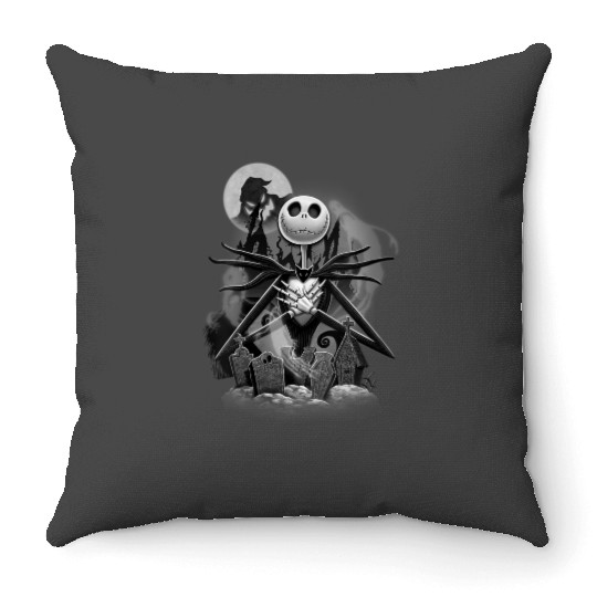 disneys Nightmare Before Christmas Jack Night Scene Throw Pillows