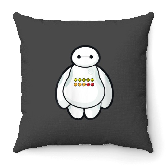 disneys Big Hero 6 Baymax Displaying Different Levels Of Pain Throw Pillows