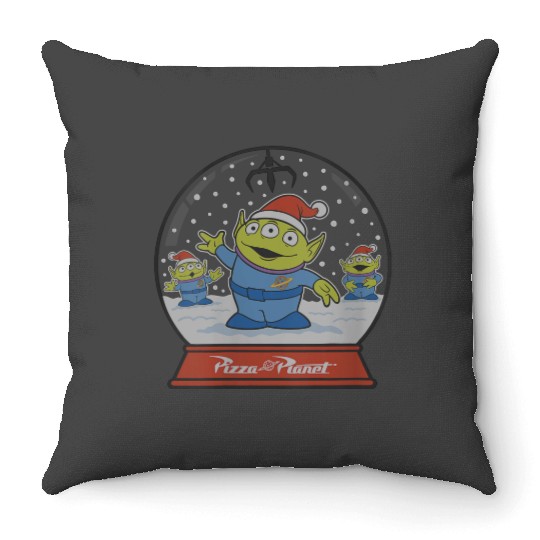 disneys pixars Toy Story Alien Claw Snowglobe Christmas Throw Pillows