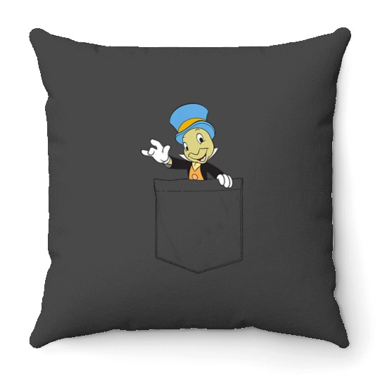 disneys Pinocchio Jiminy Cricket Faux Pocket Throw Pillows