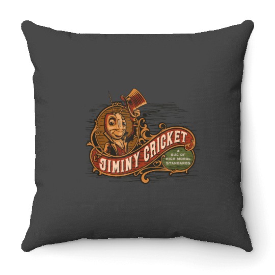 disneys Pinocchio Jiminy Cricket High Moral Standards Throw Pillows