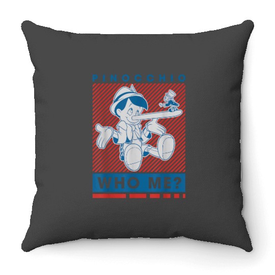 disneys Pinocchio And Jiminy Cricket Who Me Throw Pillows