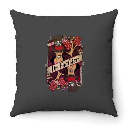 disneys The Princess And The Frog Dr Facilier Playing Card Throw Pillows