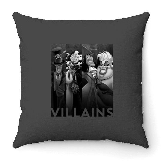 disneys Villains Ursula Cruella Captain Hook Dr Facilier Throw Pillows