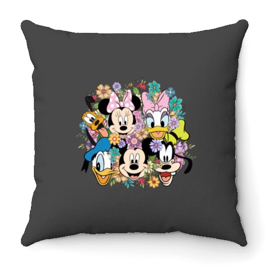 Disney Epcot Flower And Garden Festival Shirt, Floral Mickey And Friends Shirt Throw Pillows