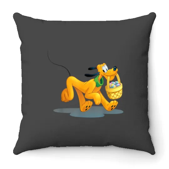 Disney Easter Pluto Easter0 Throw Pillows