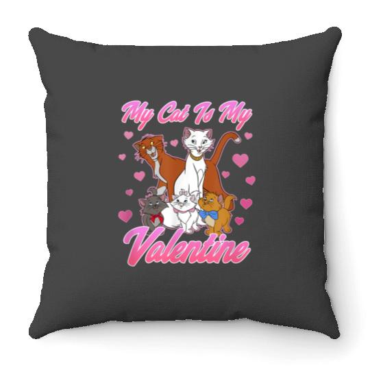 Disney Aristocats Valentines Day My Cat Is My Va Throw Pillows