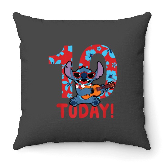 Disney Lilo Stitch Tropical Birthday 10 Years Old Today Gifts  Throw Pillows