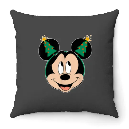 Disney Mickey Mouse Christmas Tree Holiday Headb Throw Pillows