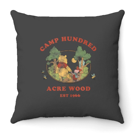 disneys Winnie The Pooh Piglet Walking Camp 100 Acre Wood Throw Pillows