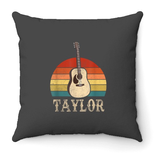 Discover Taylor Personalized Name I Love Taylor Girl Groovy 70's Gifts  Throw Pillows
