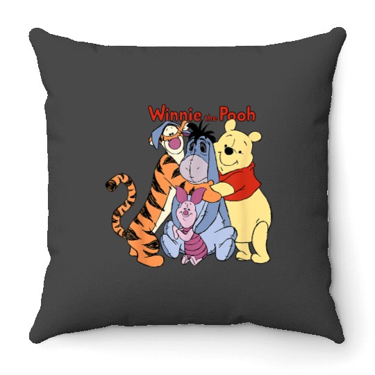 disneys Winnie The Pooh Group Shot Hug Throw Pillows