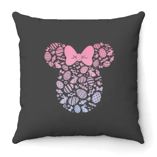 Disney Minnie Mouse Pink Gradient Easter Egg8 Throw Pillows