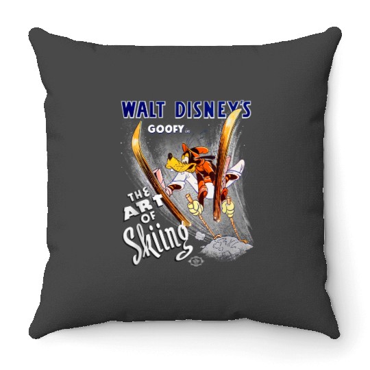 disneys Goofy The Art Of Skiing Retro Vintage Classic Throw Pillows