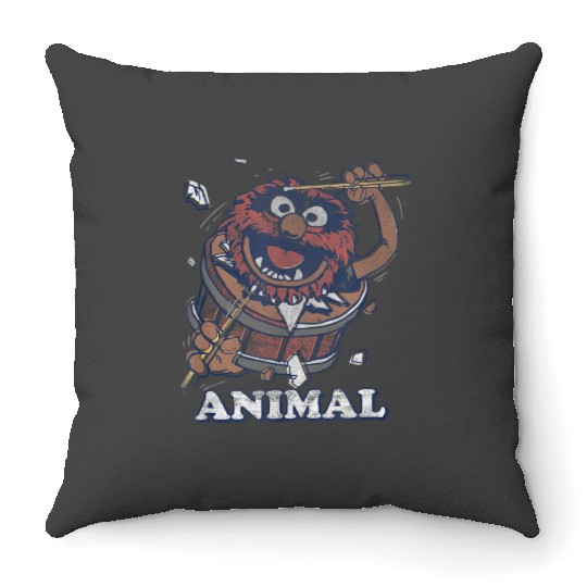 Disney The Muppets Vintage Animal Wild Drummer Bust Through Gifts Trends Throw Pillows