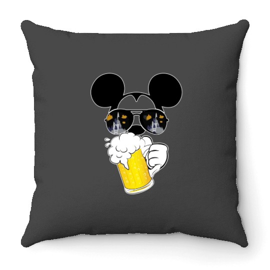 Mickey Beer Minnie, Epcot Drinking Around The World , Drinking Around the world checklist, Disney Couple s Throw Pillows