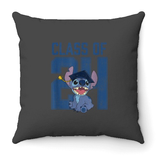 Disney Lilo Stitch Vintage Class Of 2024 Stitch Collegiate Gifts Trends Throw Pillows