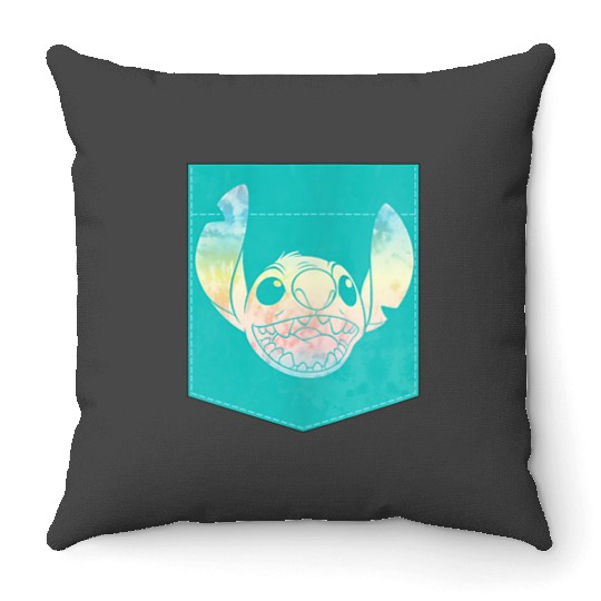 disneys Lilo And Stitch Tie Dye Face Faux Pocket Throw Pillows