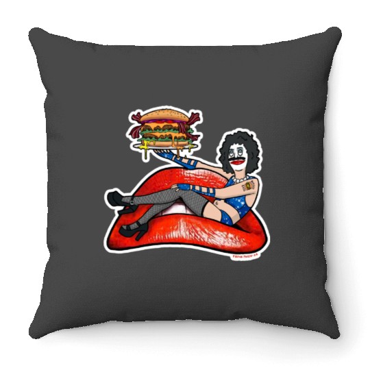 Dr Frankenburger Bobs Burgers Rocky Horror Parody Throw Pillows
