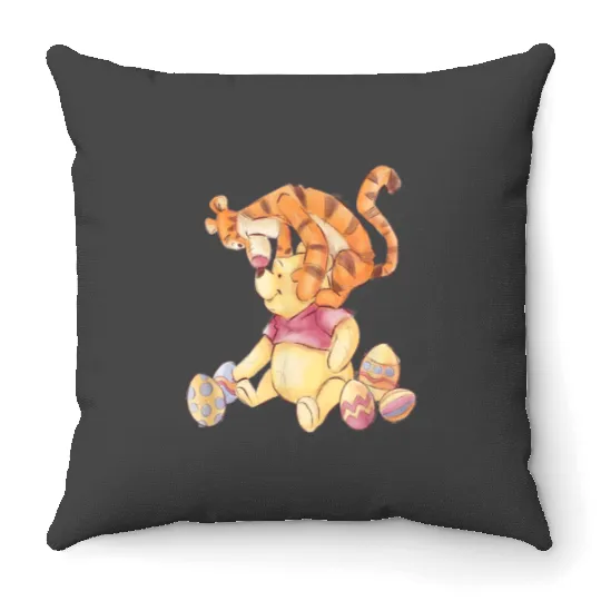 Disney Winnie The Pooh And Tigger Easter Eggs4 Throw Pillows