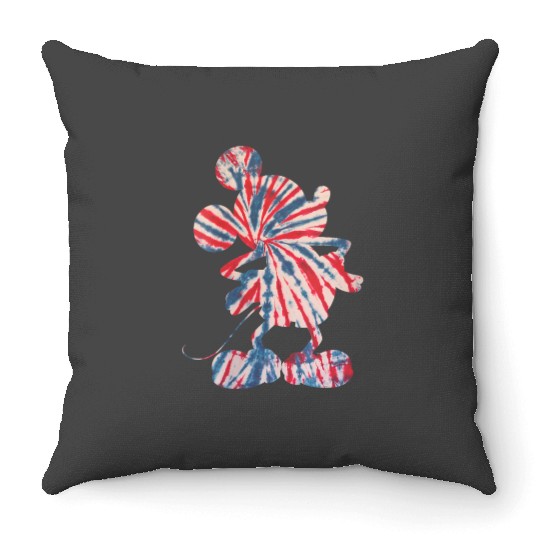 disneys mickeys Mouse Red White Blue Tie Dye Throw Pillows