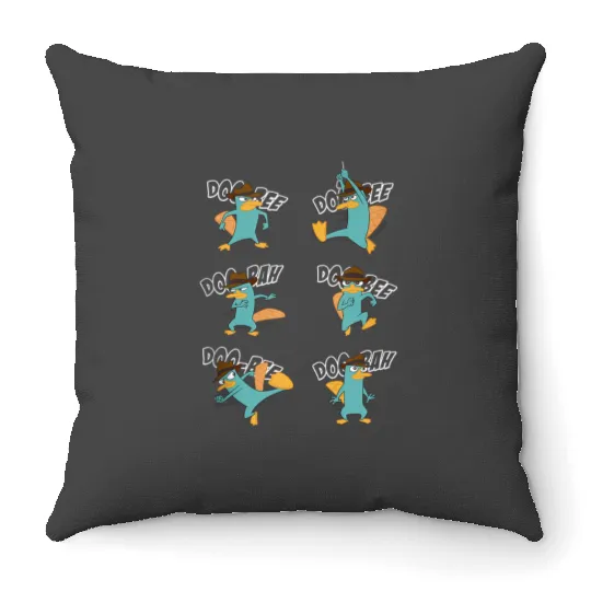 disneys Phineas And Ferb Doo Bee Doo Bee Doo Bah Perry Throw Pillows