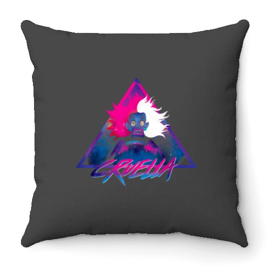 disneys Villains Cruella 90s Rock Band Throw Pillows