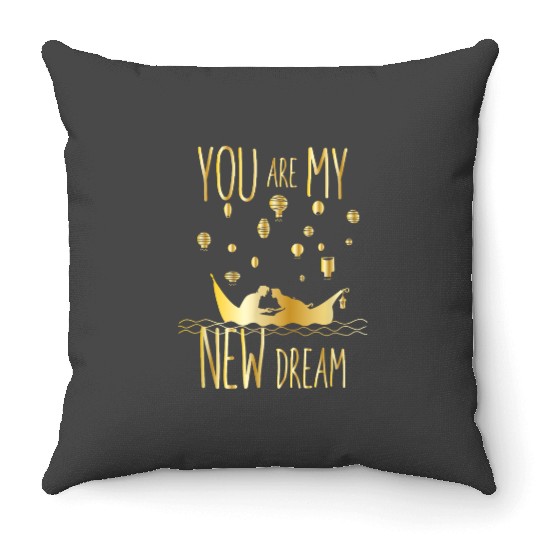 disneys The Little Mermaid You Are My New Dream Gold Logo Throw Pillows