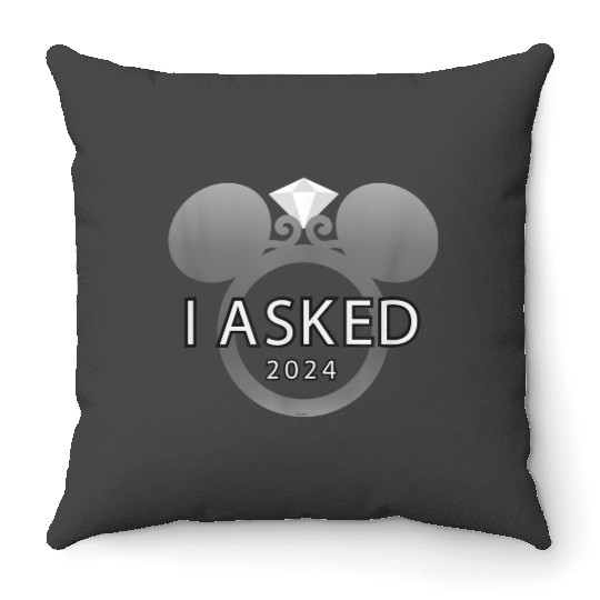 disneys I Asked 2024 Engagement Ring Proposal Mickey Throw Pillows