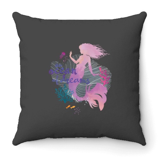 disneys The Little Mermaid An Ocean Of Dreams Silhouette Throw Pillows