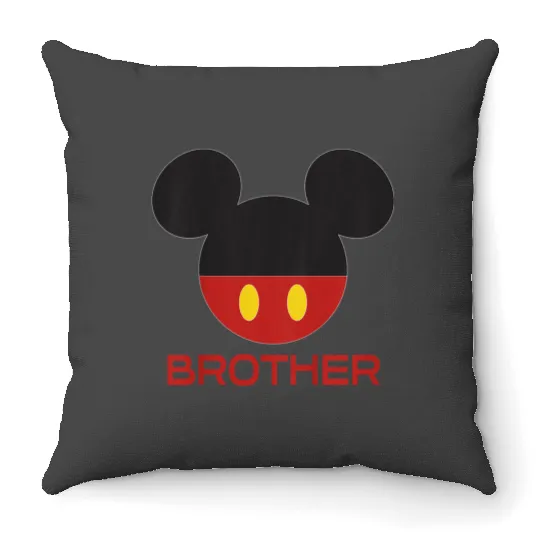 disneys Mickey Mouse Red Shorts Icon Brother Family Throw Pillows