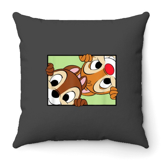disneys Chip 'n' Dale Rescue Rangers Cute Frame Portrait Throw Pillows