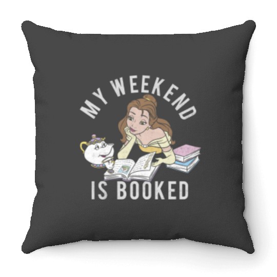 Disney Beauty And The Beast Belle My Weekend Is Booked Throw Pillows