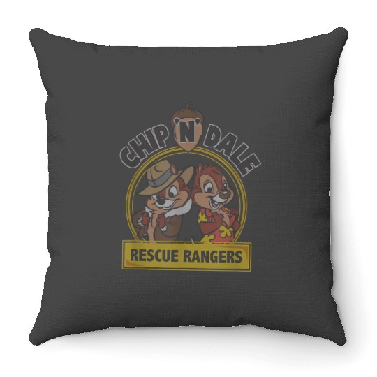 disneys Chip 'n' Dale Rescue Rangers Iconic Logo Throw Pillows