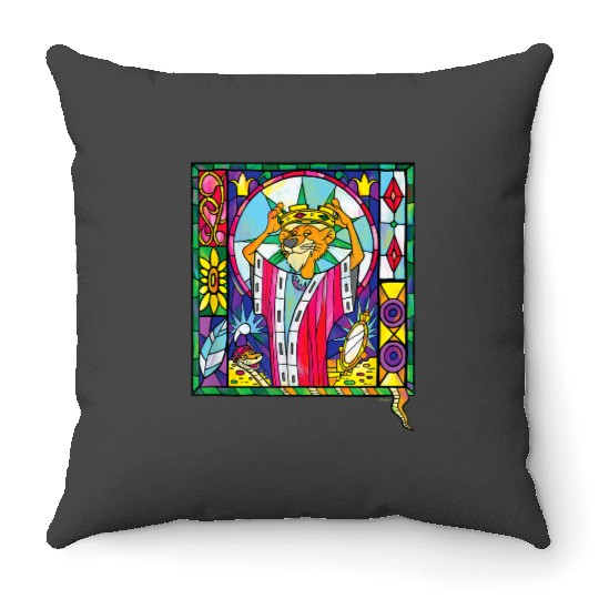 disneys Villains Prince John Robin Hood Stained Glass Window Throw Pillows