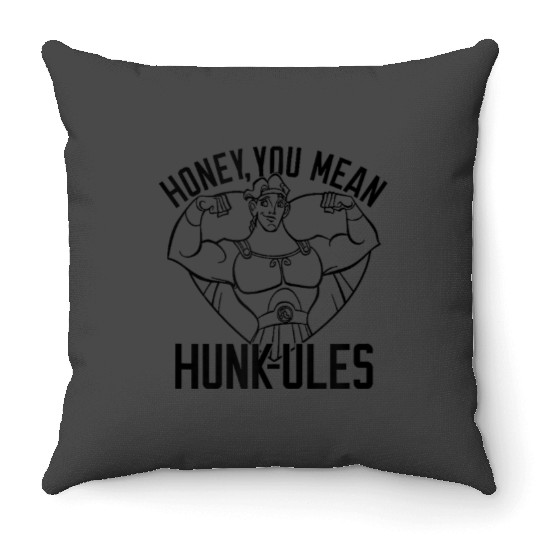 Disney Hercules Valentines Day Honey You Mean HunkUles Throw Pillows