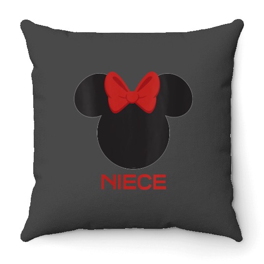 disneys Minnie Mouse Red Bow Icon Niece Family Throw Pillows