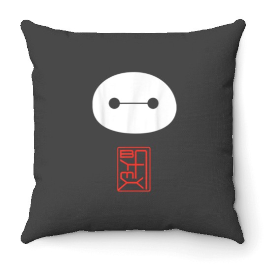 Disney Big Hero 6 Baymax Face Kanji Poster Throw Pillows