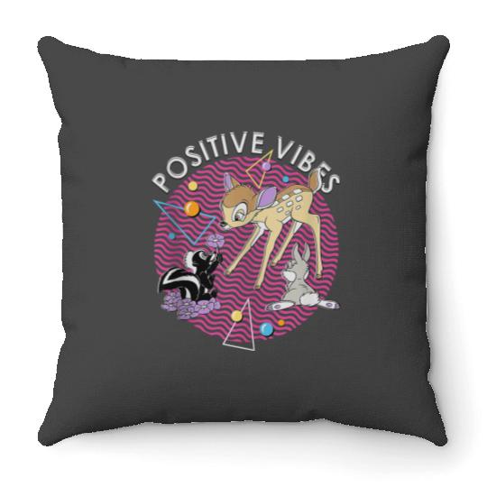 disneys Bambi Thumper And Flower Positive Vibes 90s Throw Pillows