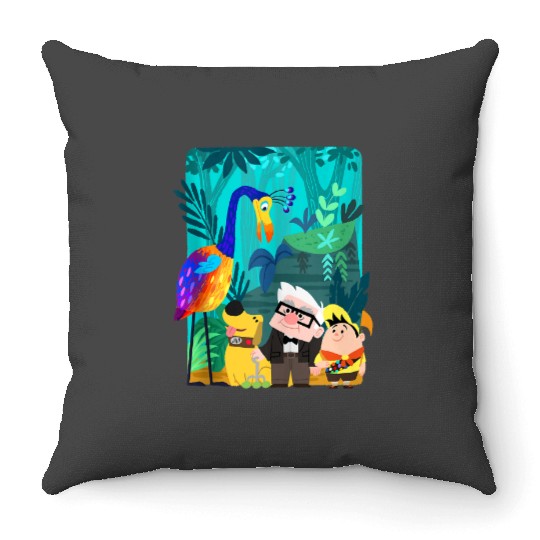 Disney and Pixars Up Carl Russell Dug Kevin Paradise Falls Throw Pillows