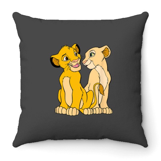 Disney The Lion King Cute Simba Nala Big Chest Portraits Throw Pillows