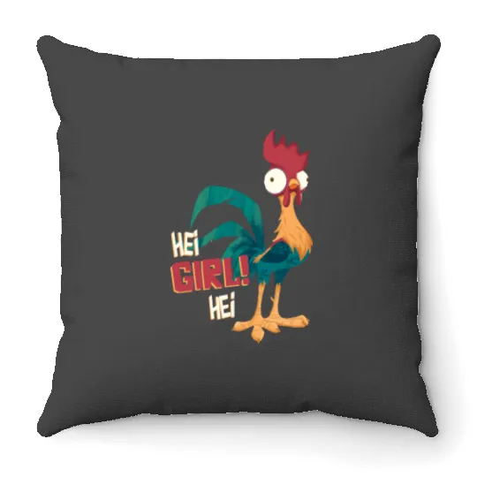 disneys Moana Hei Hei Chicken Hei Girl Hei Throw Pillows