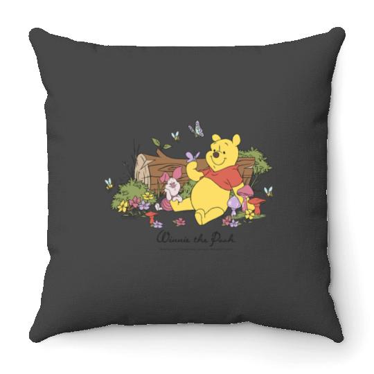 Disney Winnie The Pooh Piglet And Pooh Floral Butterfly Throw Pillows